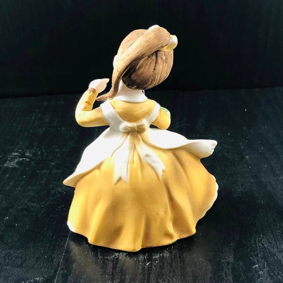 Vintage Bisque Porcelain Lefton February Girl Ponytail Violets Girl of the Month - Picture 3 of 9